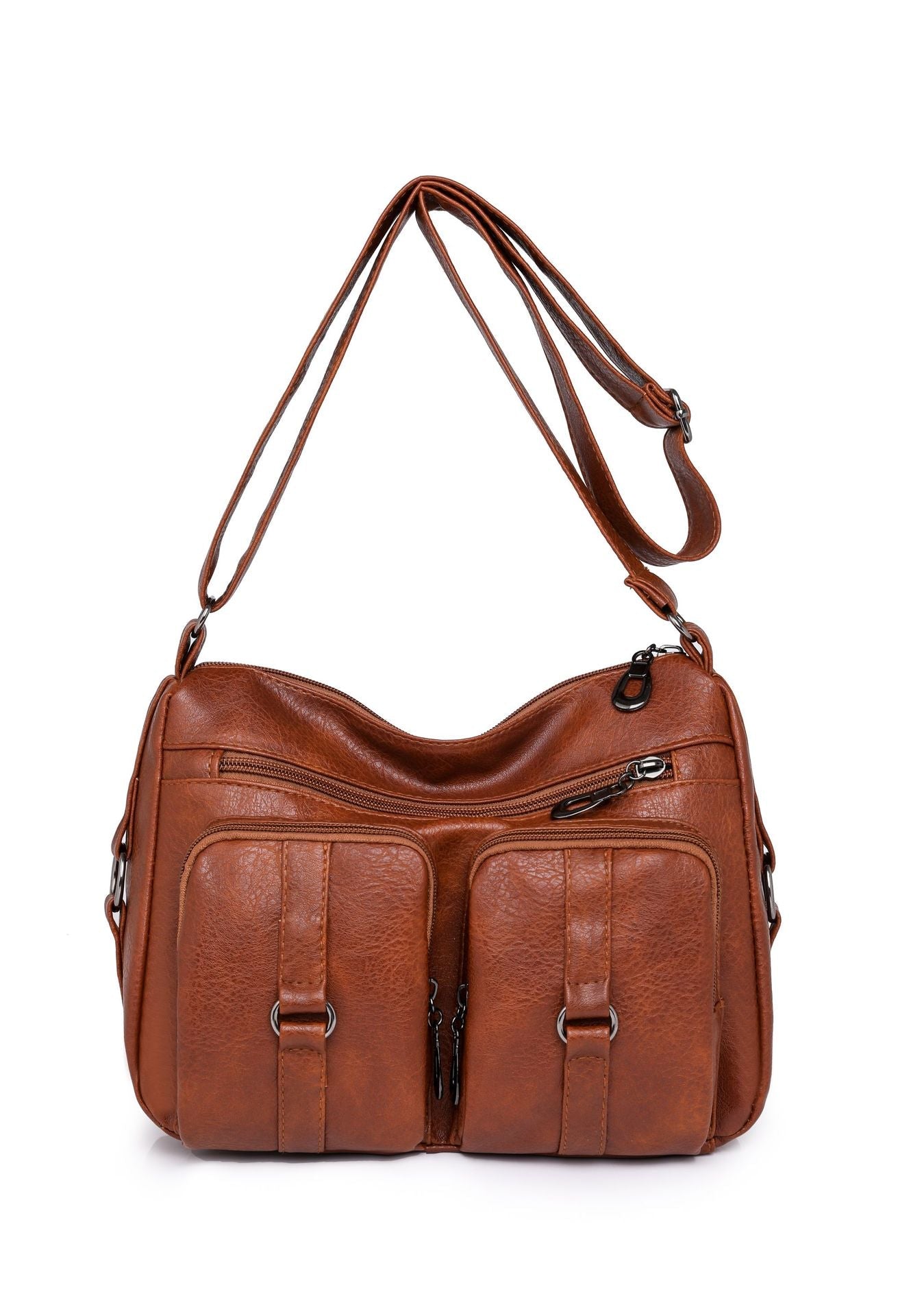 Livia - Solid Color PU Crossbody Bag For Women