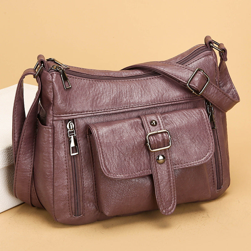 Norah - Retro Tactile Feel Shoulder Messenger Bag
