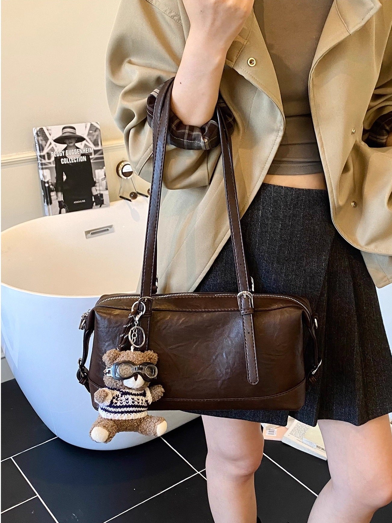 Elsie - Women's Retro Brown Underarm Portable Shoulder Bag