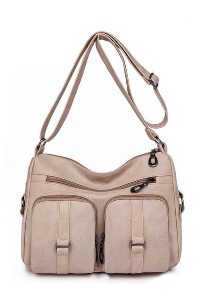 Livia - Solid Color PU Crossbody Bag For Women